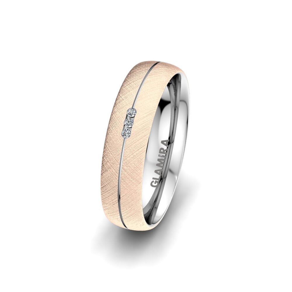 Or Rose & Blanc 14k Alliance pour femme Unique Dream 5 mm