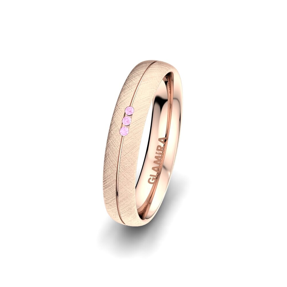 14ct Rose Gold Pink Sapphire Women's Wedding Ring Unique Dream 4 mm