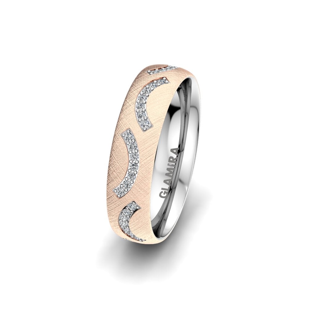 Or Rose & Blanc 14k Alliance pour femme Sensual Earth 5 mm