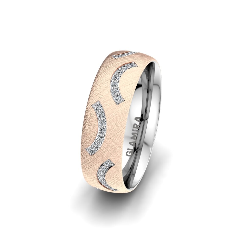 Or Rose & Blanc 14k Alliance pour femme Sensual Earth 6 mm