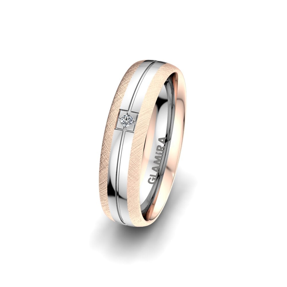 Or Rose & Blanc 14k Alliance pour femme Sense Beauty 5 mm