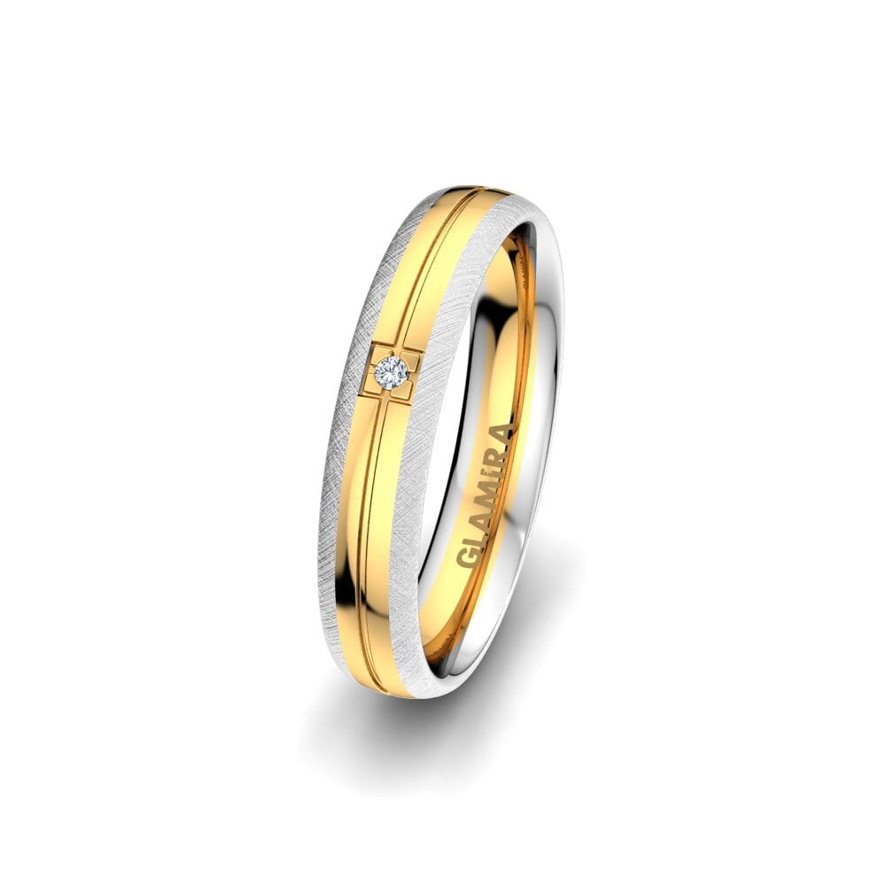 18ct White / Yellow Gold Lab Grown Diamond Women's Wedding Ring Sense Beauty 4 mm