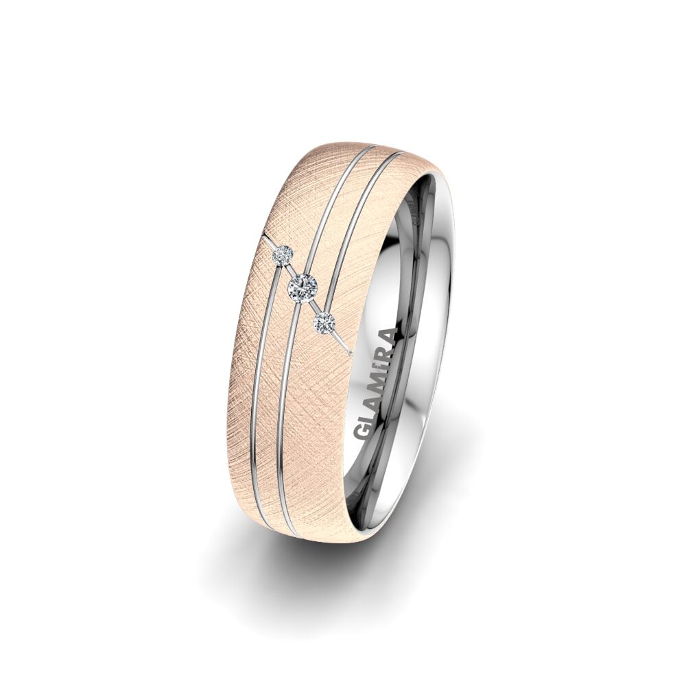 Or Rose & Blanc 14k Alliance pour femme Hidden Beauty 6 mm