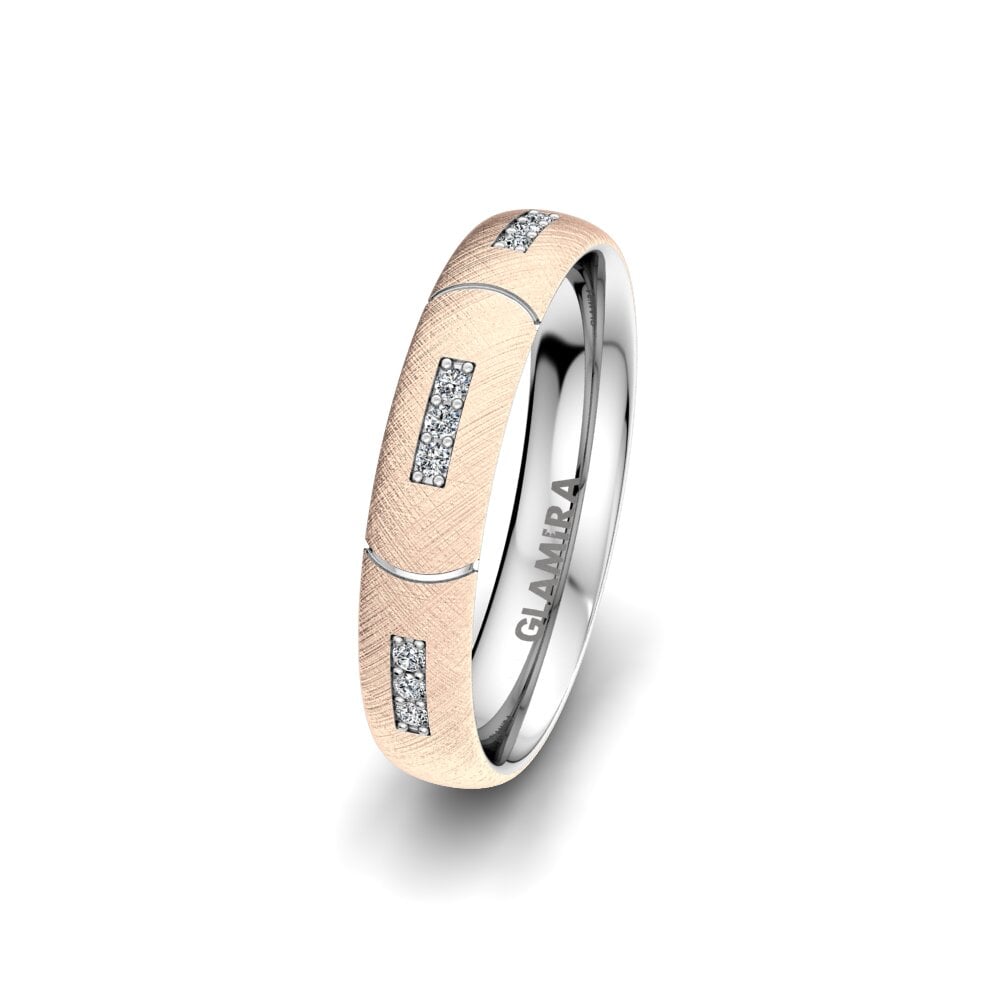 Or Rose & Blanc 14k Alliance pour femme Immortal Glow 4 mm