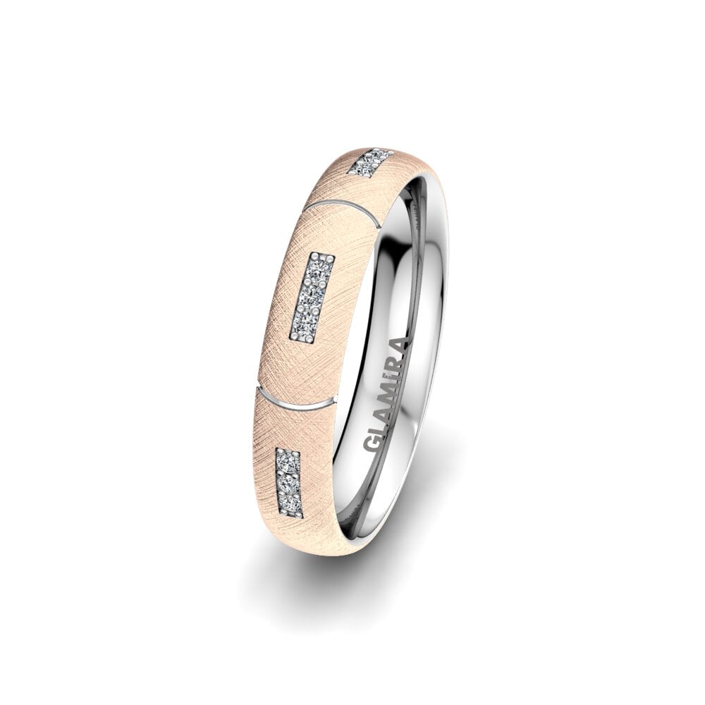 Anillo Boda Mujer Immortal Glow 4 mm 14k Oro Rosa/Blanco