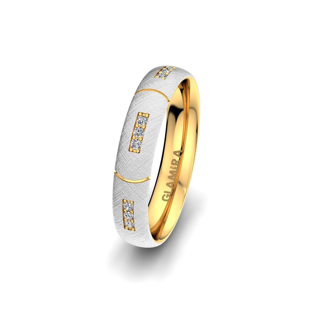 14k 白黃K金 女士结婚戒指 Immortal Glow 4 mm