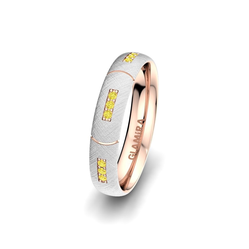 Zafiro amarillo Anillo Boda Mujer Immortal Glow 4 mm