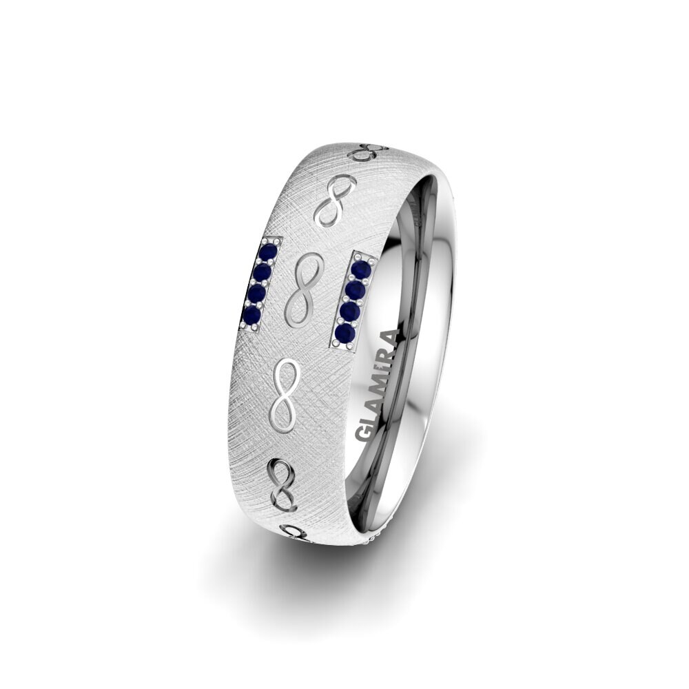 Sapphire Women's Wedding Ring Infinity Shiny 6 mm