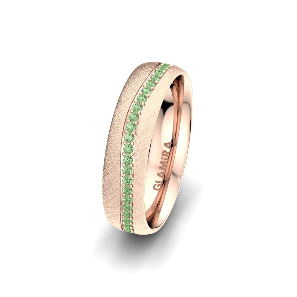 Or rose 585 Diamant Vert Alliance pour femme Marvelous Darling 5 mm