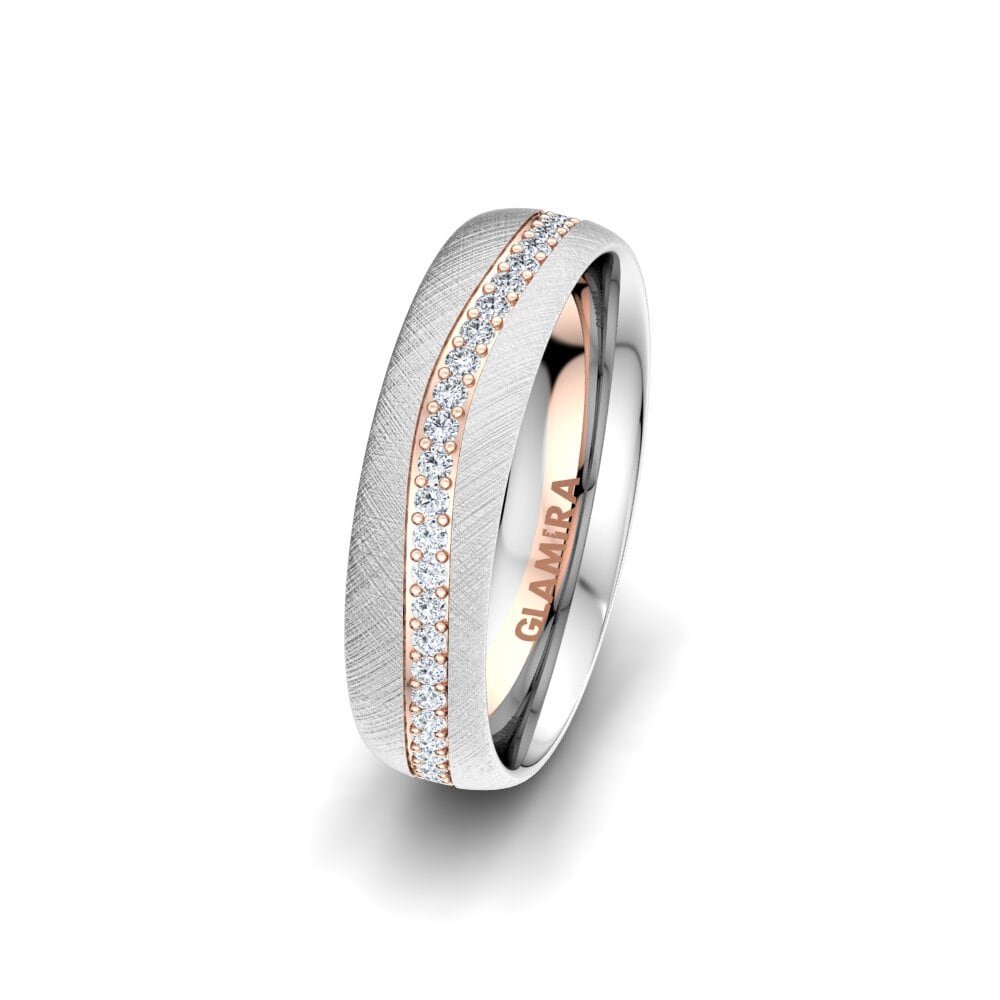 Weiß & Rotgold 585 Labor-gezüchteter Diamant Damen trauring Marvelous Darling 5 mm