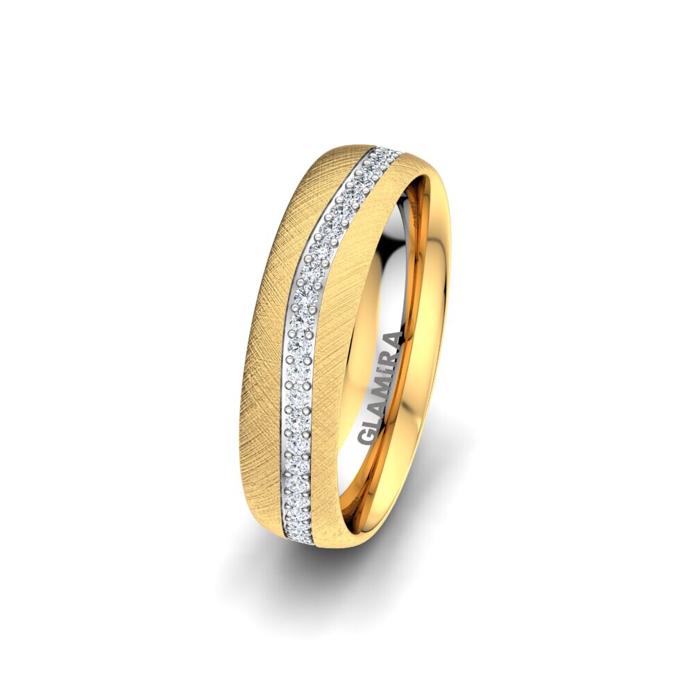 375 Gelb & Weißgold Labor-gezüchteter Diamant Damen trauring Marvelous Darling 5 mm