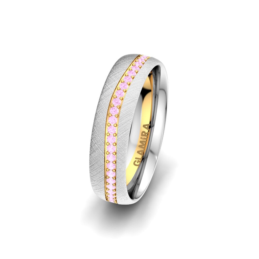 Weiß & Gelbgold 375 Rosa Saphir Damen trauring Marvelous Darling 5 mm
