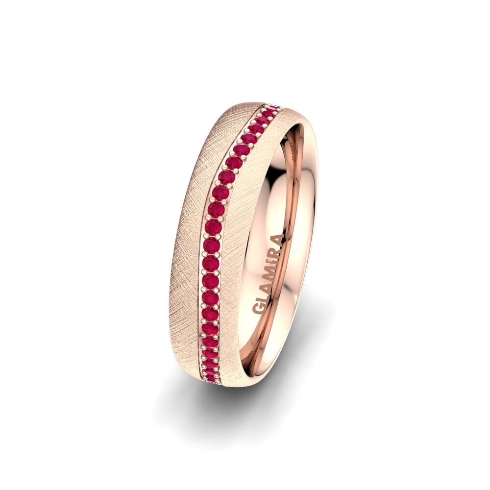Or rose 585 Rubis Alliance pour femme Marvelous Darling 5 mm
