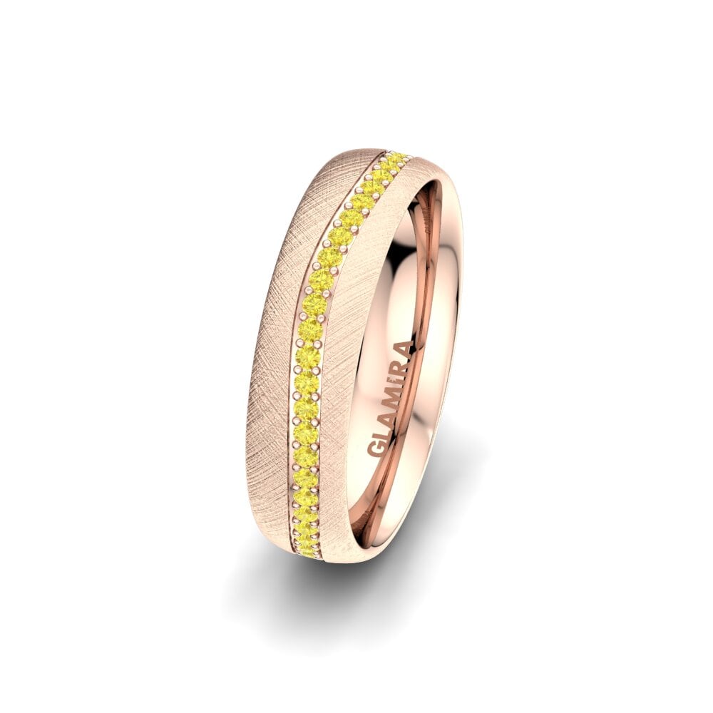 Or rose 585 Saphir Jaune Alliance pour femme Marvelous Darling 5 mm