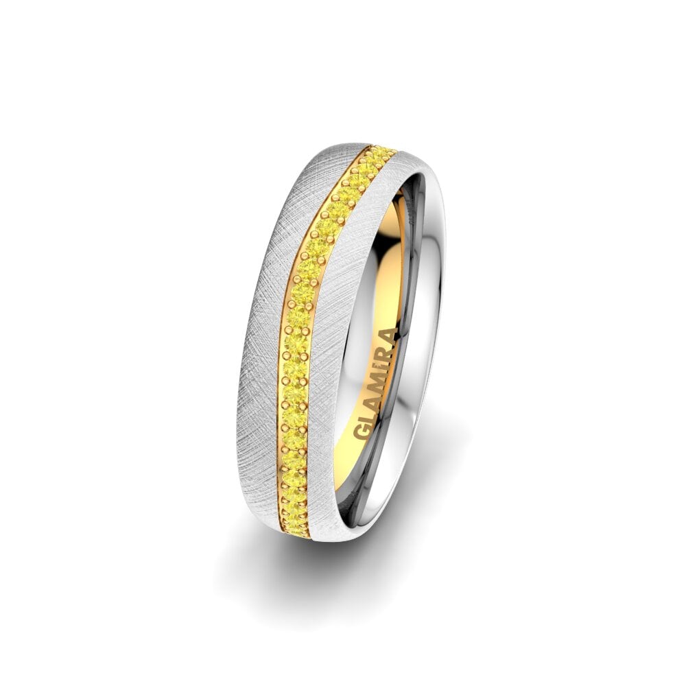 Weiß & Gelbgold 375 Gelber Saphir Damen trauring Marvelous Darling 5 mm