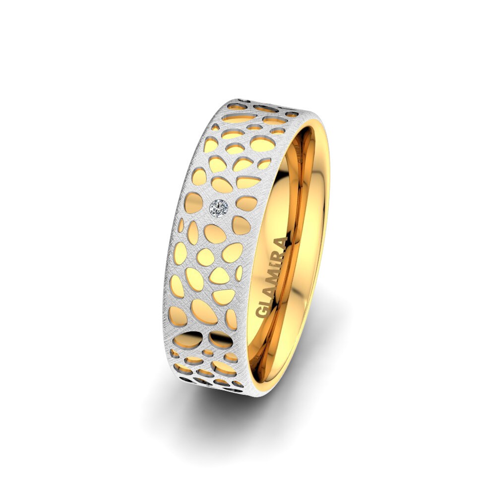 Bielo_žlté-750 Dámsky svadobný prsteň Mysterious Touch 6 mm
