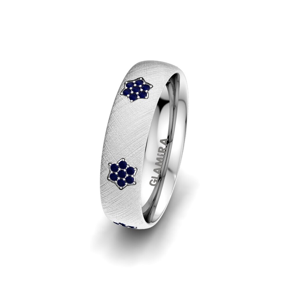 Sapphire Women's Wedding Ring Natural Flower 5 mm