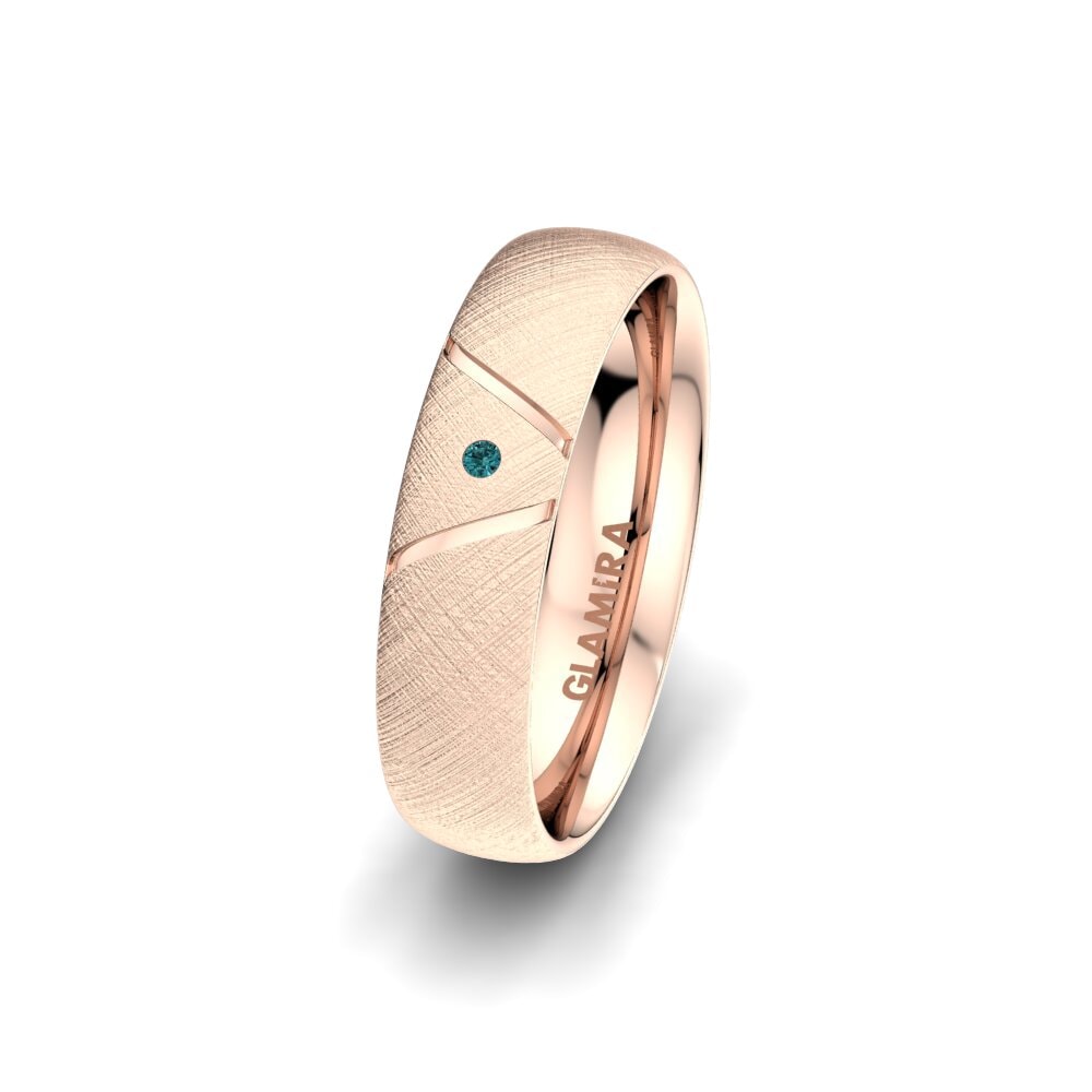 Diamant Bleu Alliance pour femme Noble Shape 5 mm