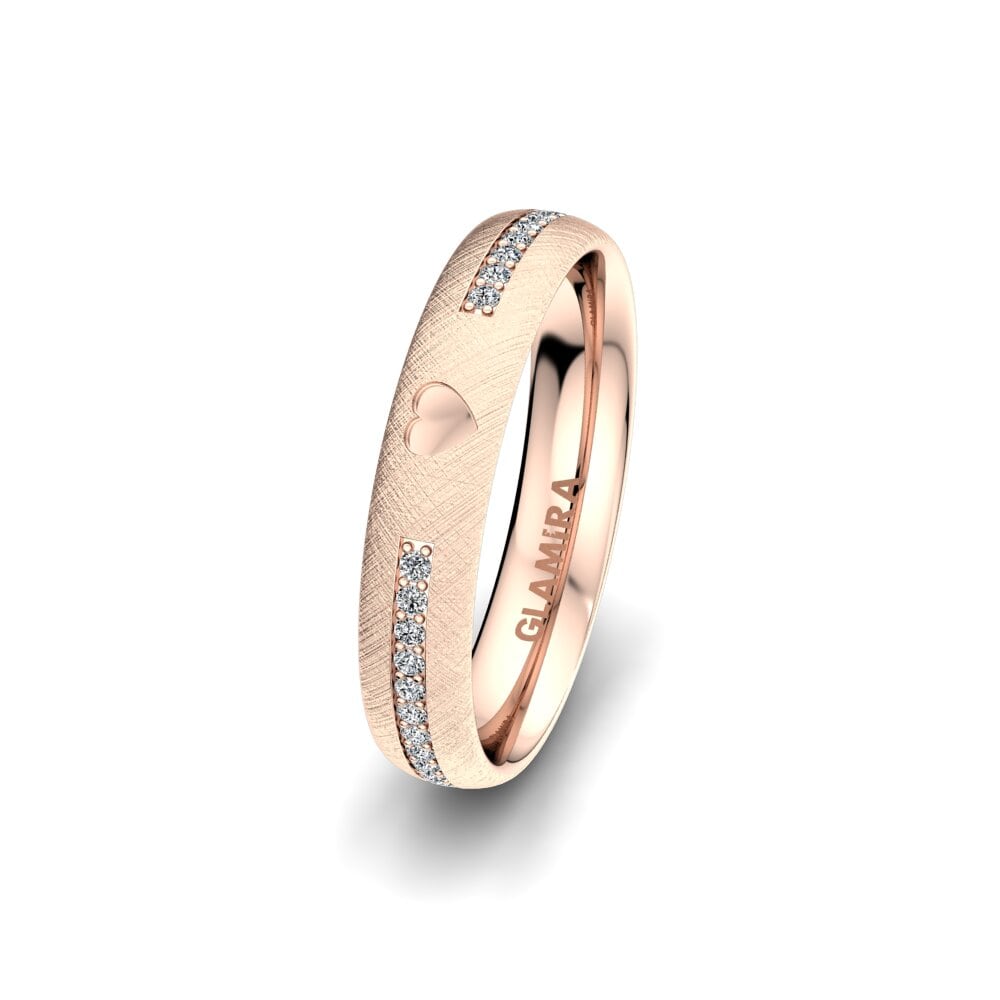 9ct Rose Gold Couple's Ring Passionate Waiting 4 mm