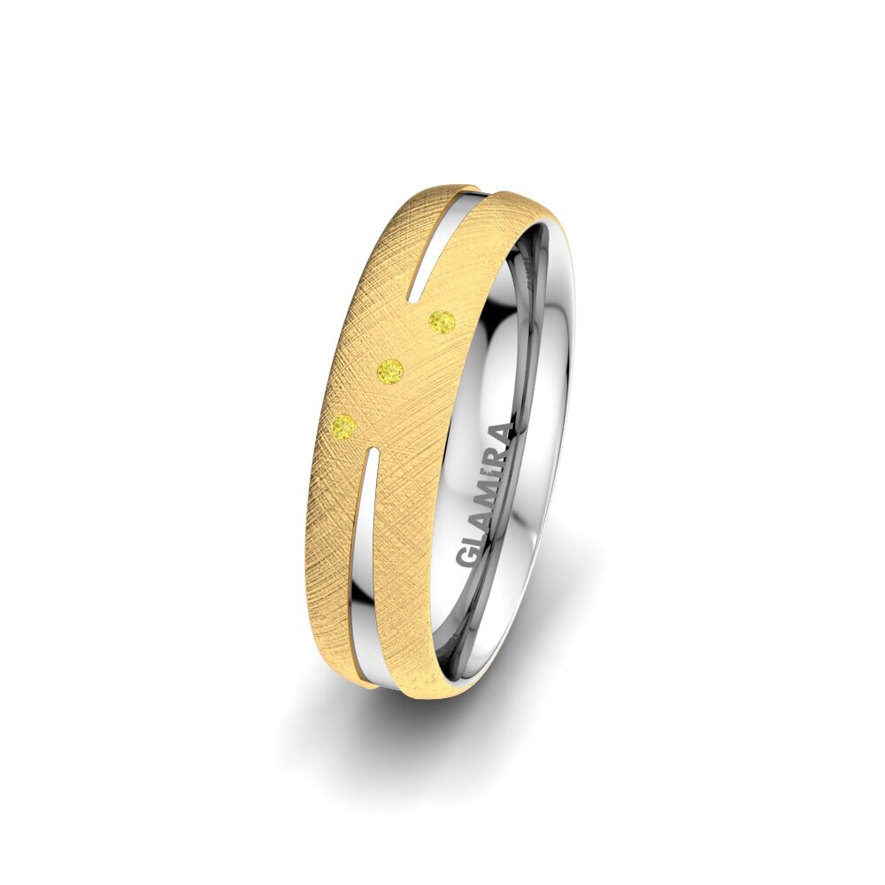 375 Gelb & Weißgold Gelber Saphir Damen trauring Pure Moon 5 mm