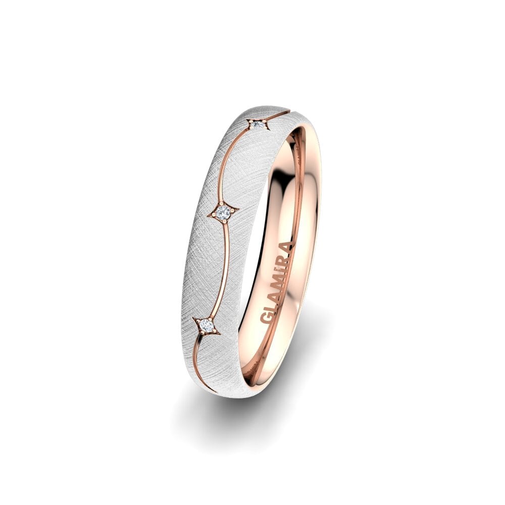 Weiß & Rotgold 750 Diamant Damen trauring Pure Way 4 mm