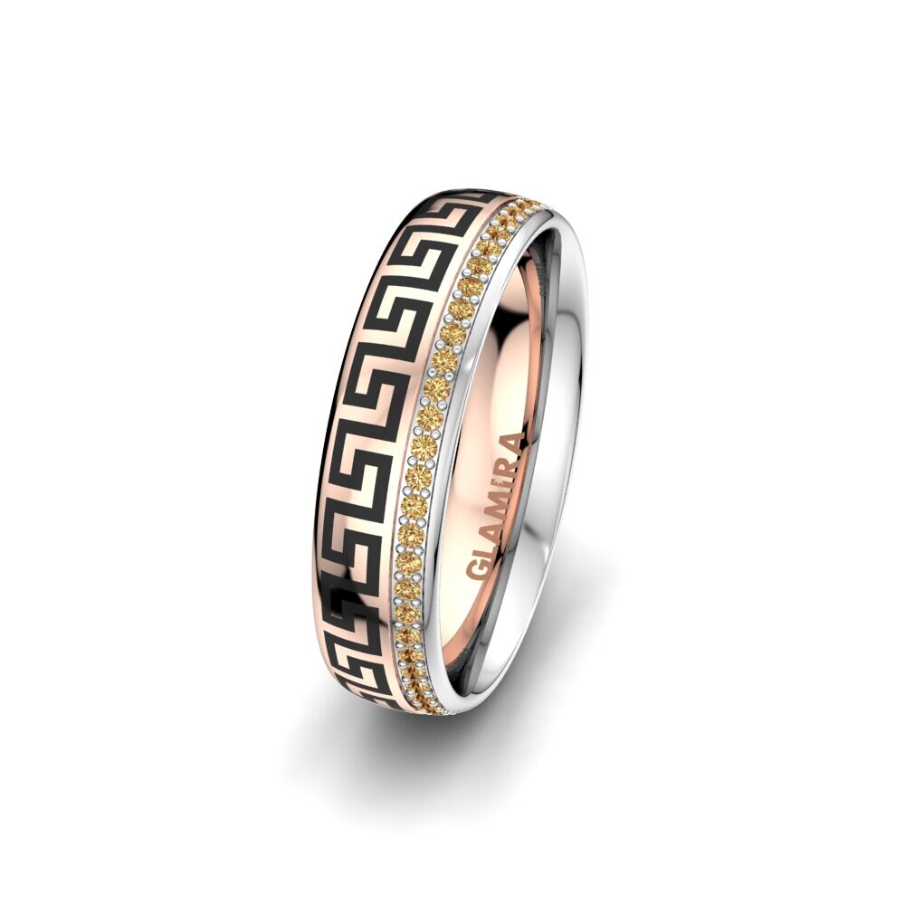 375 Rot & Weißgold Brauner Diamant Damen trauring Essential Happiness 5 mm