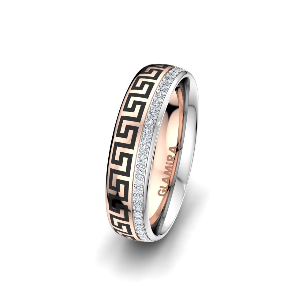 375 Rot & Weißgold Labor-gezüchteter Diamant Damen trauring Essential Happiness 5 mm
