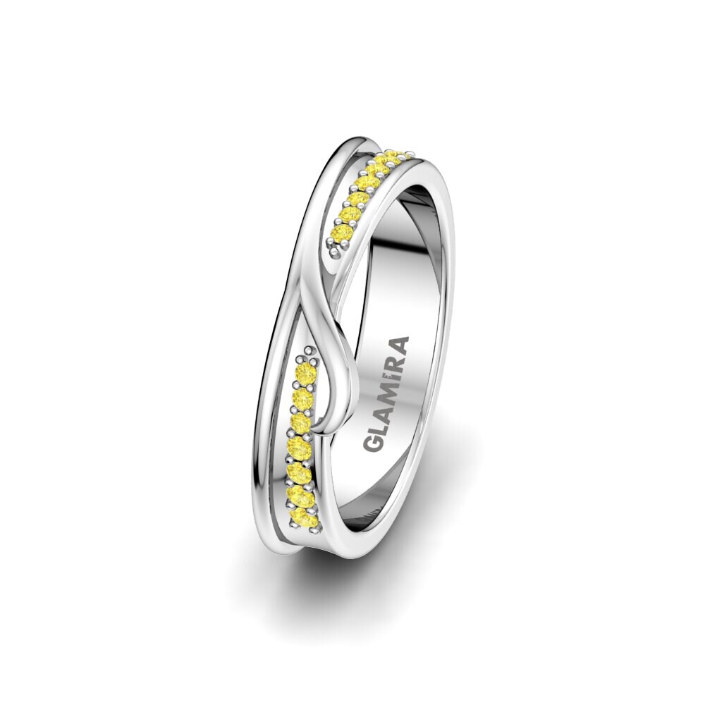 Fancy Yellow Sapphire Women's Wedding Ring Natural Capacity