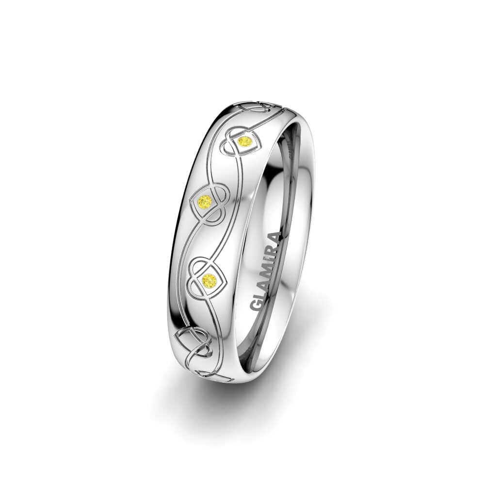 Zafiro amarillo Anillo Boda Mujer Pure Sleek 5 mm