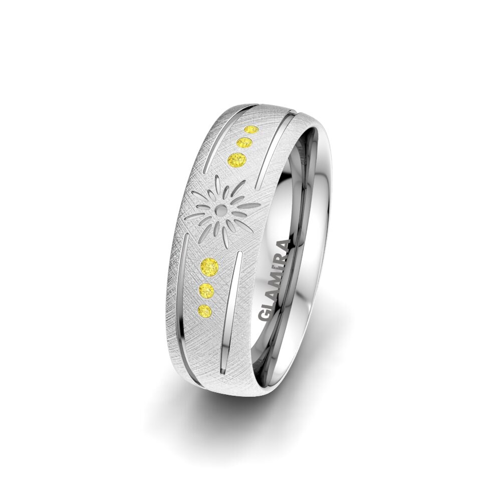 Zafiro amarillo Anillo Boda Mujer Growing Love 6 mm