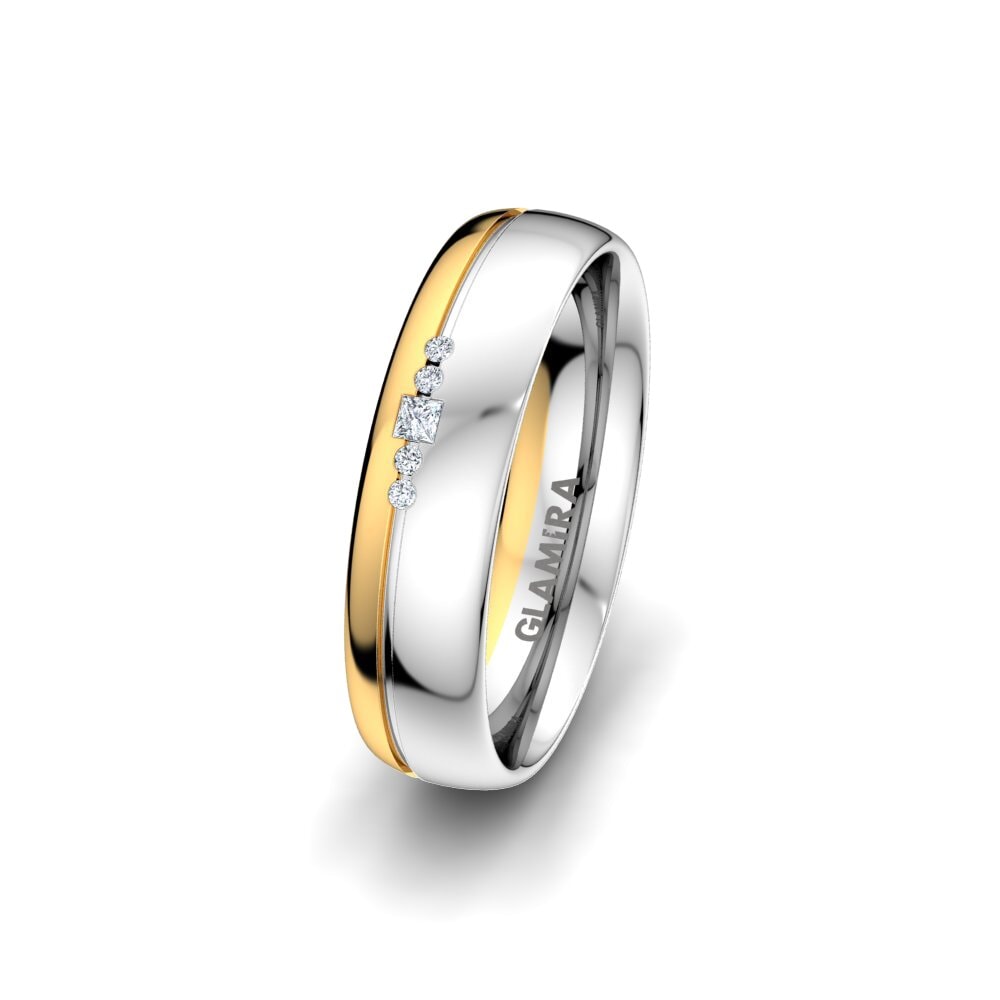 Weiß & Gelbgold 750 Diamant Damen trauring Pure Charm 5 mm