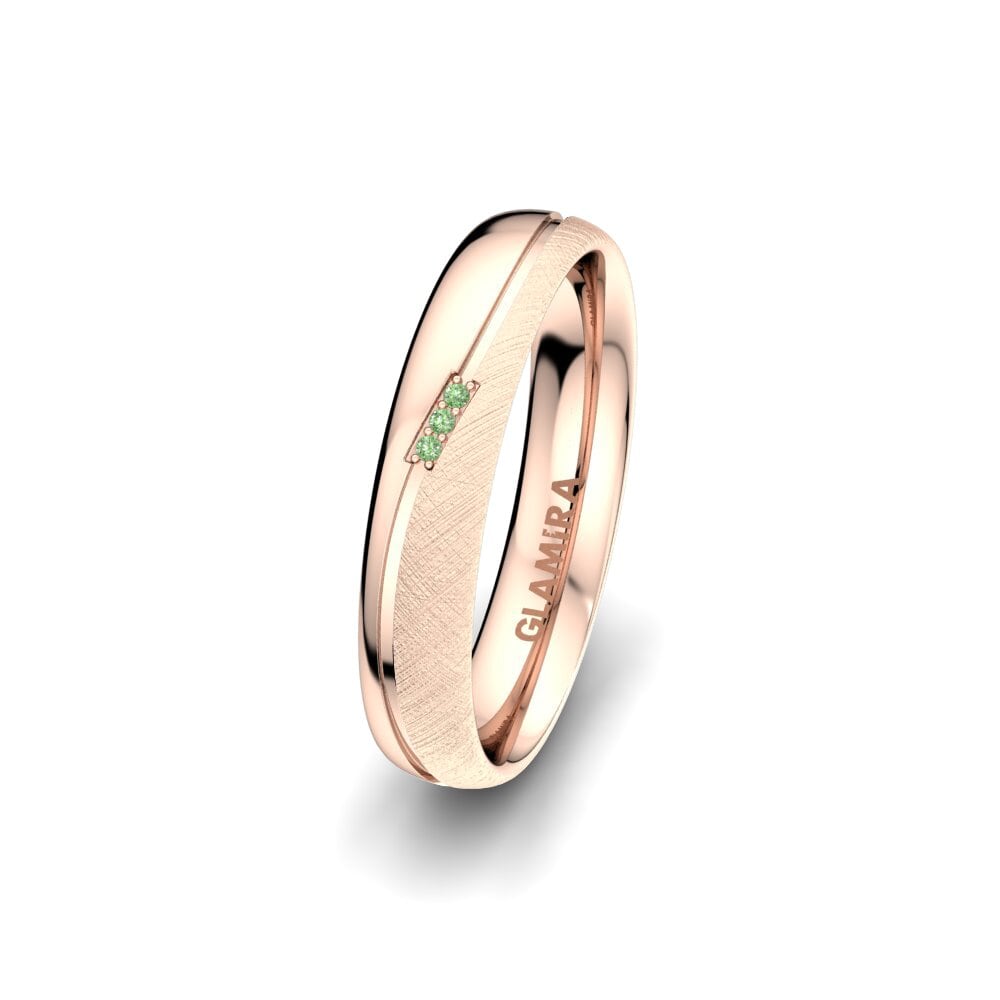 Or rose 585 Diamant Vert Alliance pour femme Romantic Touch 4 mm