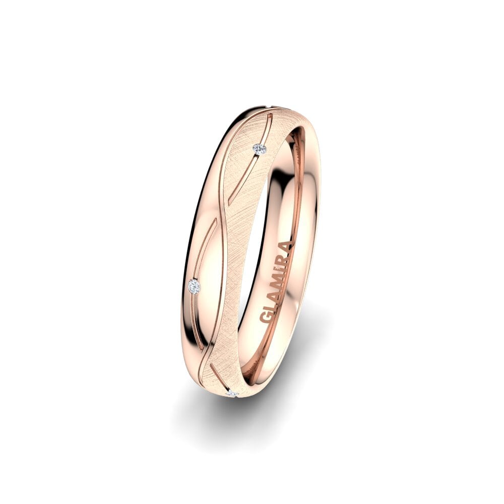 Or rose 585 Diamant Alliance pour femme Sense Mira 4 mm