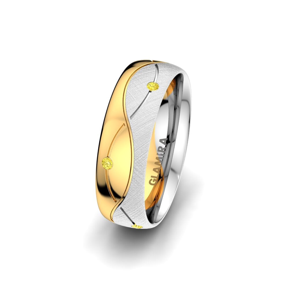 Zafiro amarillo Anillo Boda Mujer Sense Mira 6 mm