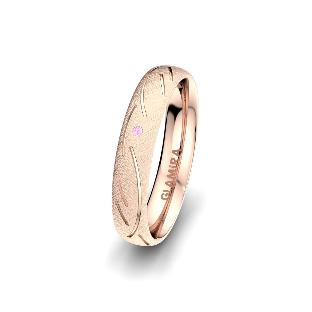 14ct Rose Gold Pink Sapphire Women's Wedding Ring Sensual Glorious 4 mm