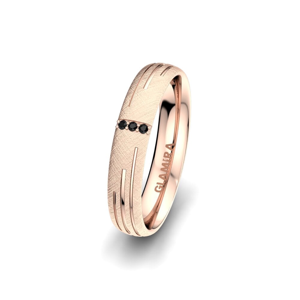 Siyah Safir Kadın Alyans Shimmering Road 4 mm