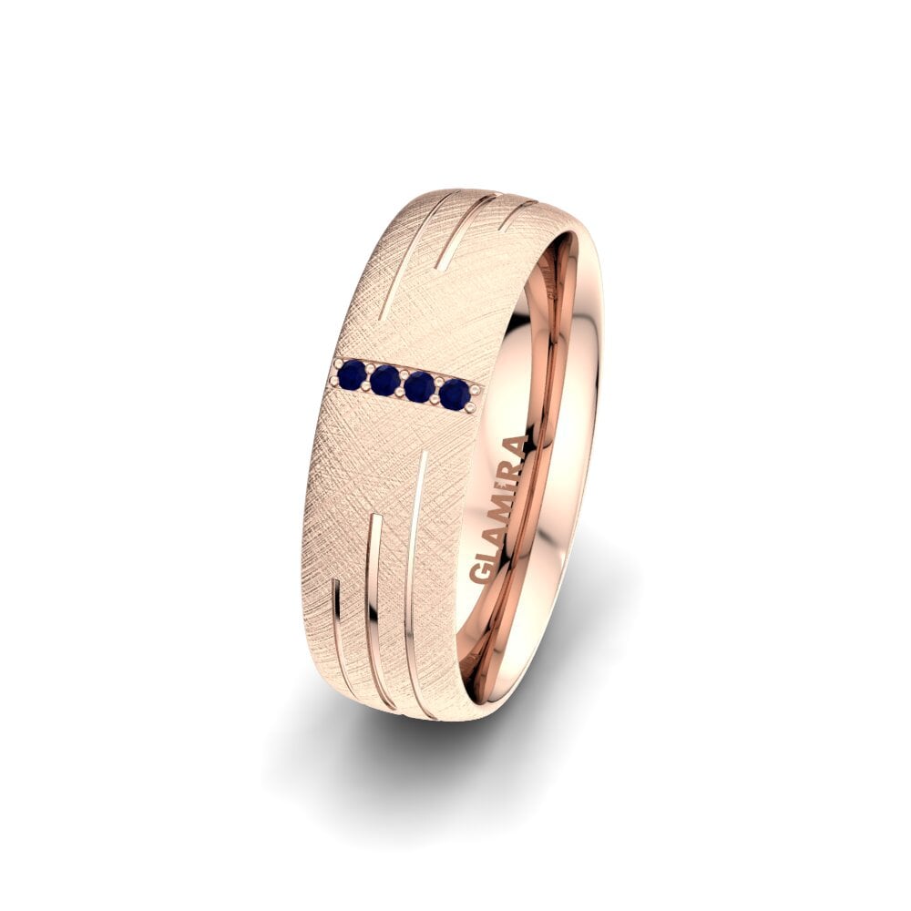 Or rose 585 Saphir Alliance pour femme Shimmering Road 6 mm
