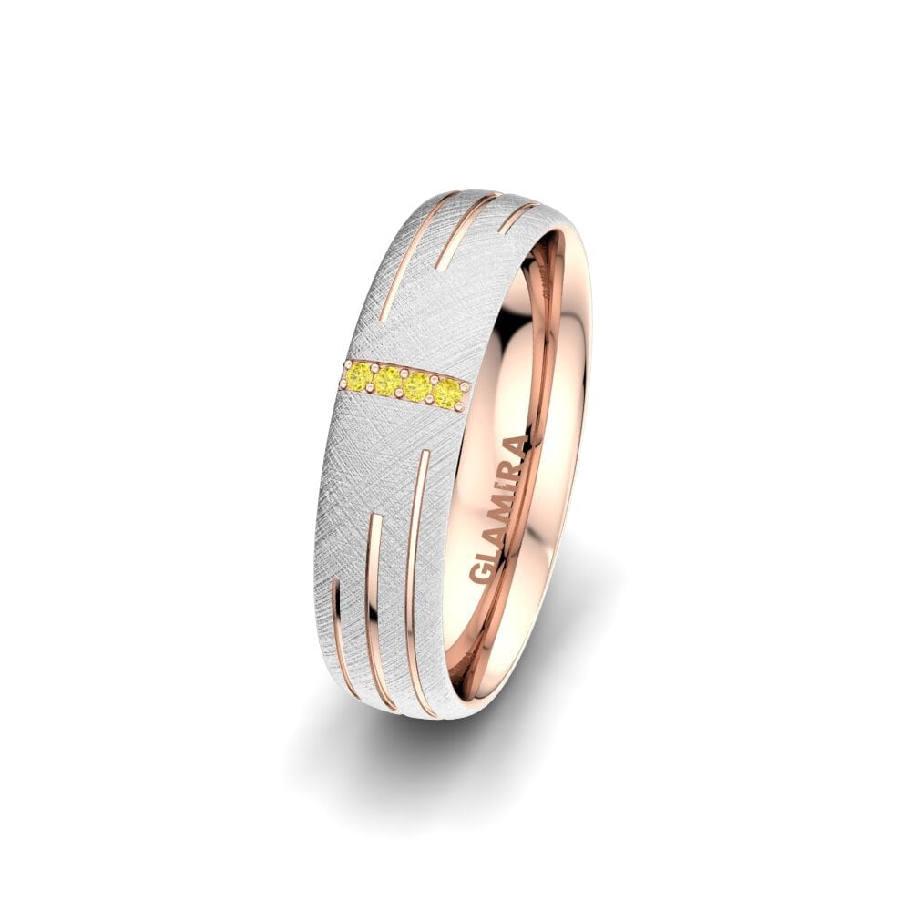Zafiro amarillo Anillo Boda Mujer Shimmering Road 5 mm
