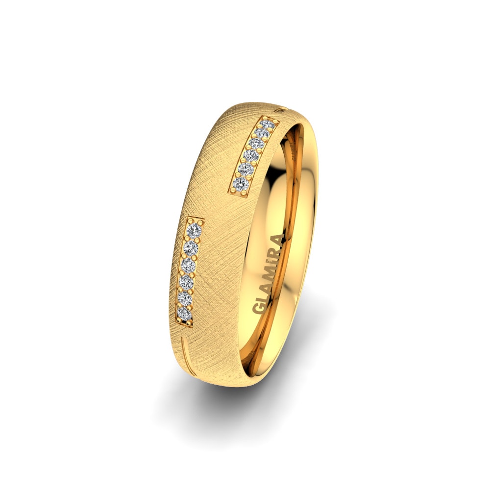 9k Yellow Gold Women's Wedding Ring Splendid Life 5 mm