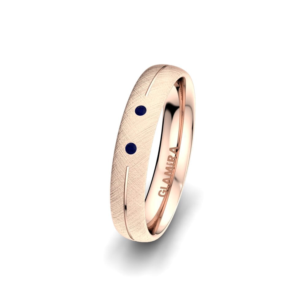 14ct Rose Gold Sapphire Women's Wedding Ring Splendid Spring 4 mm