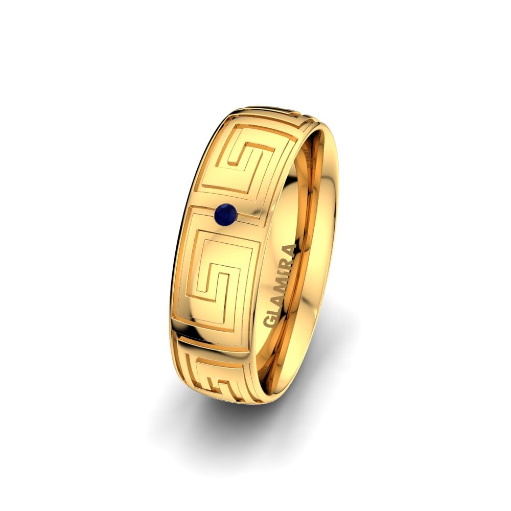 Sapphire Women's Wedding Ring Strong Light 6 mm