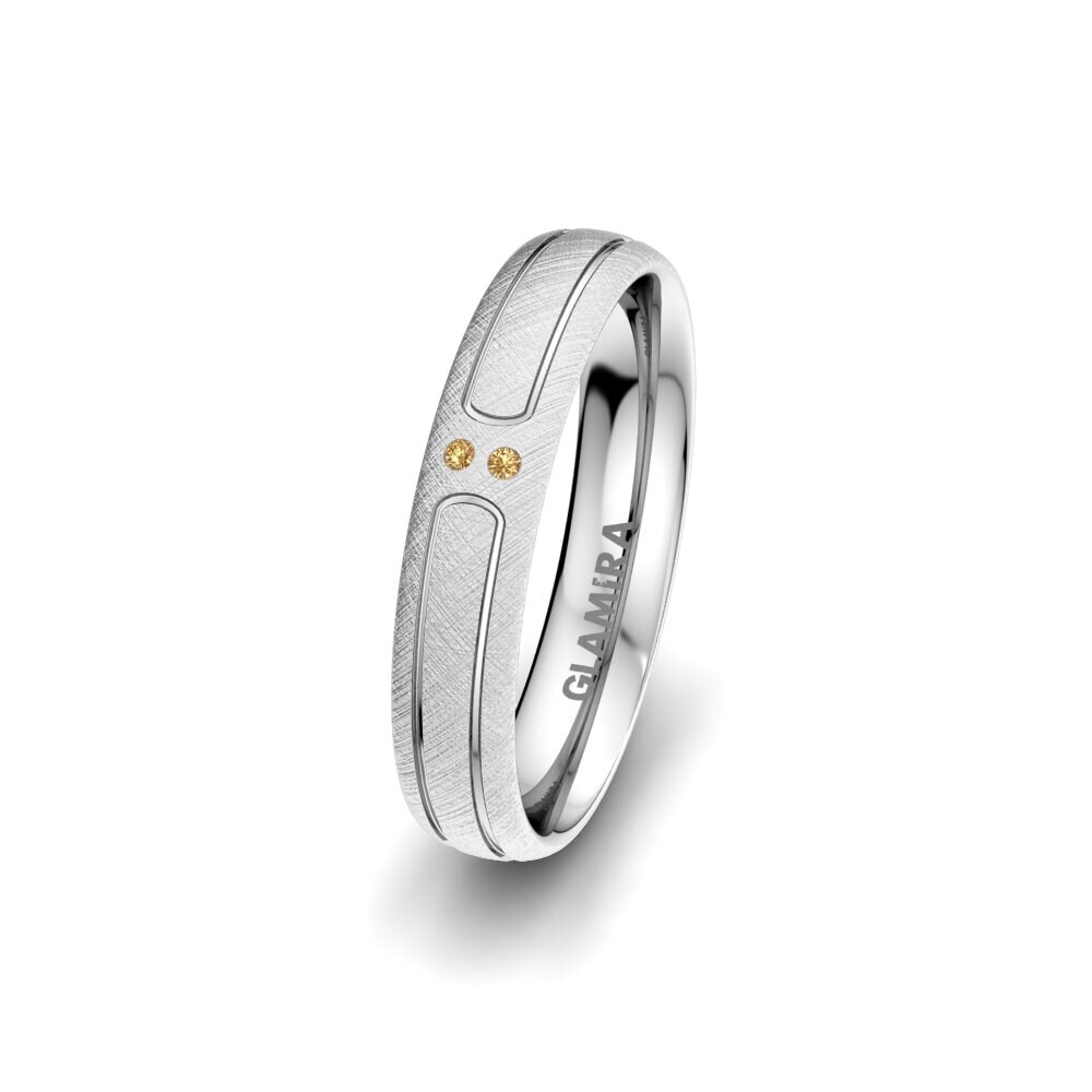 950 Palladium Brown Diamond Women's Wedding Ring Unique Beauty 4 mm