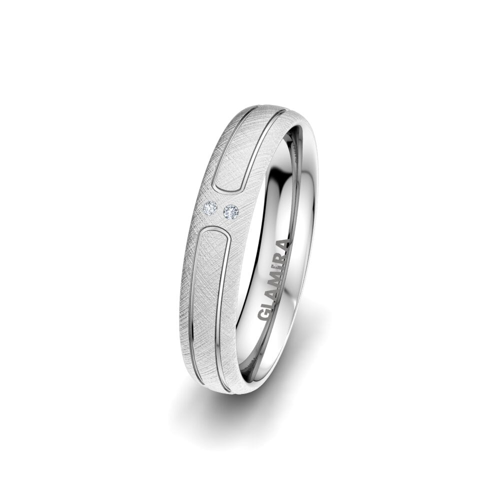 Paladio 950 Diamante cultivado en laboratorio Anillo Boda Mujer Unique Beauty 4 mm