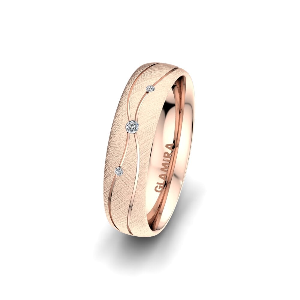 Anillo Boda Mujer Universe Adore 5 mm 9k Oro Rosa