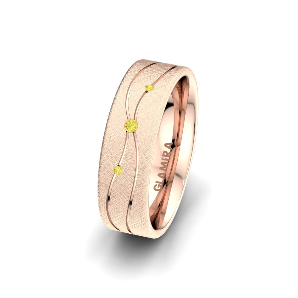 Žlutý safír Dámský snubní prsteny Universe Adore 6 mm