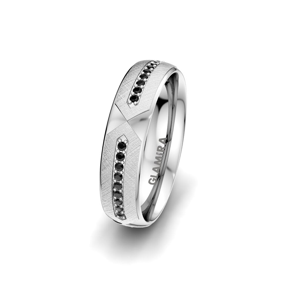 Black Sapphire Women's Wedding Ring Universe Birth 5 mm