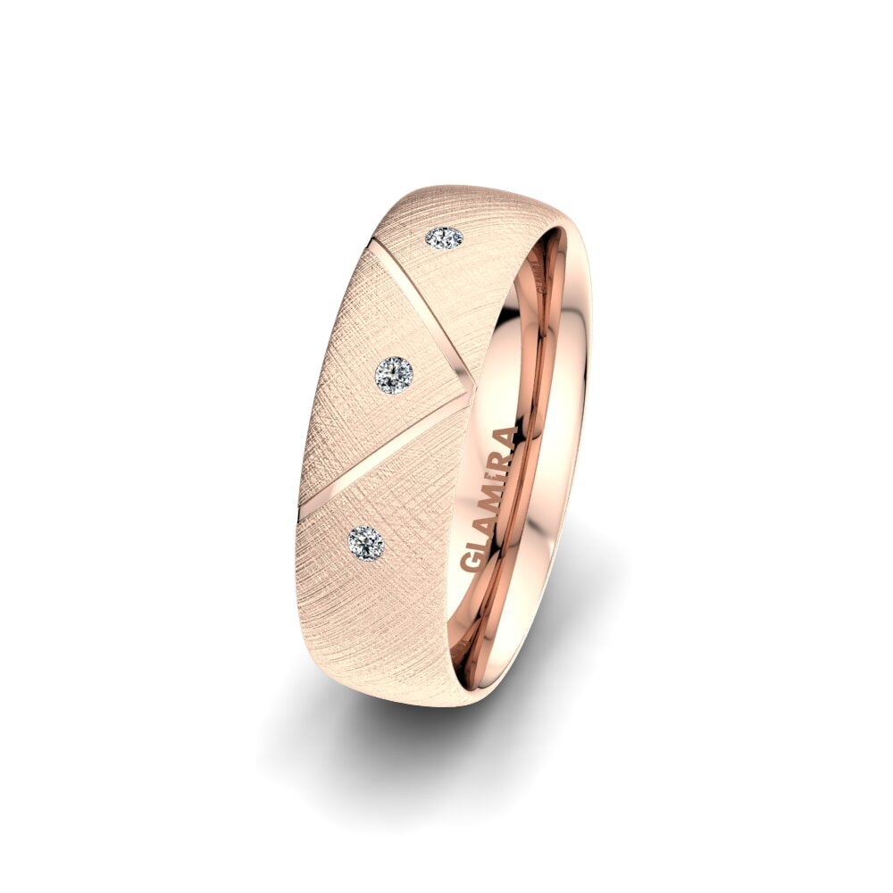 14k Rose Gold Women's Wedding Ring Universe Rhyme 6 mm