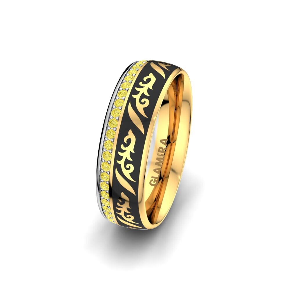Saphir Jaune Alliance pour femme Noble Leaf 6 mm