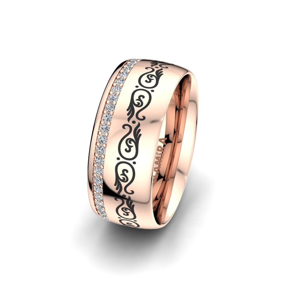 14k Rose Gold Women's Wedding Ring Noble Garden 8 mm