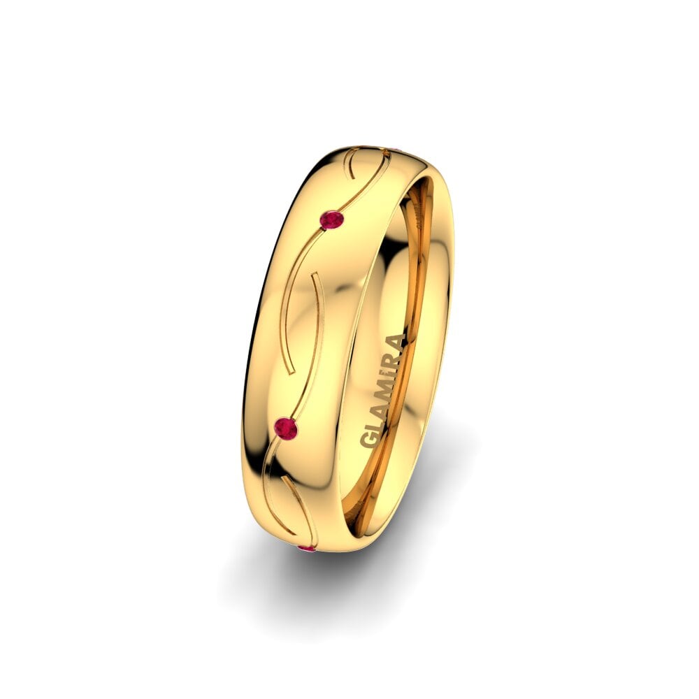 Rubí Anillo Boda Mujer Wavy Beauty 5 mm